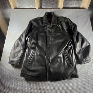 Couture by J Park Men's L Black Genuine Lamb Leather Jacket Coat Zip Button